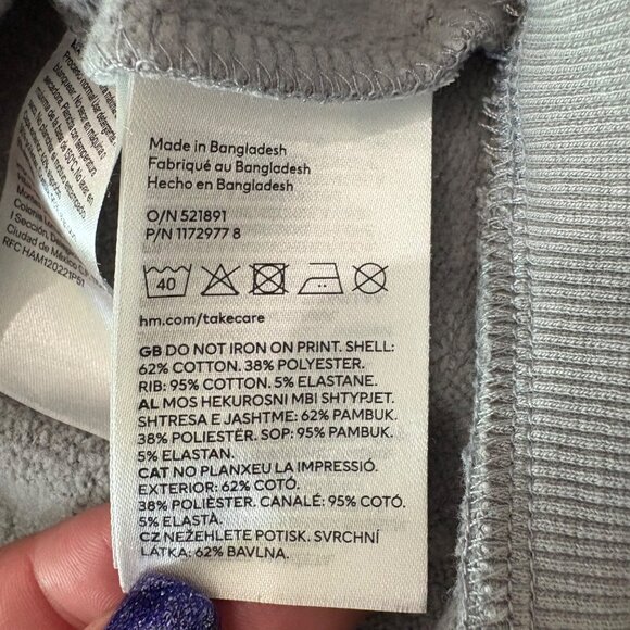 H&M Divided Gray Sweatshirt Graphic Print 72 New York Womens Size M - Picture 6 of 10